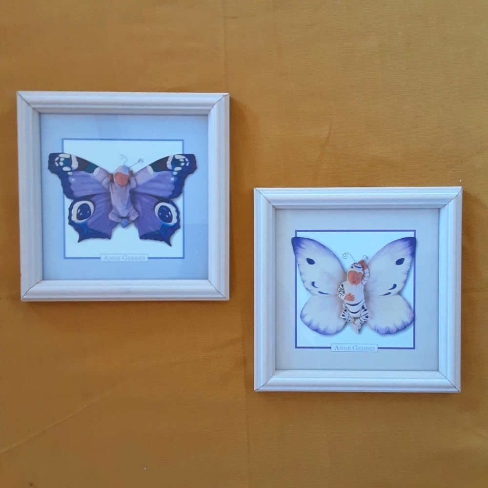 ✨️ANNE GEDDES - set of two butterfly lithographs